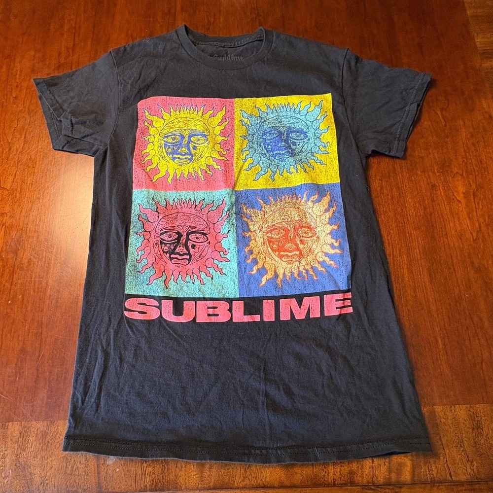 Sublime Sun Logo‎ Graphic Band T-Shirt Black XS Ska Punk Reggae Tee